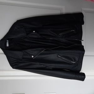 Faux leather moto jacket